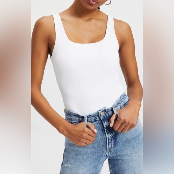 Good American Tops - Good American White Sculpting Modern Tank Bodysuit NWOT Size Large